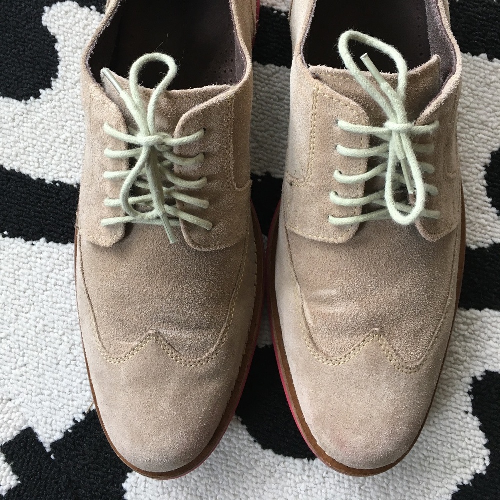 Cole Haan Tan Suede Oxfords/Wingtips